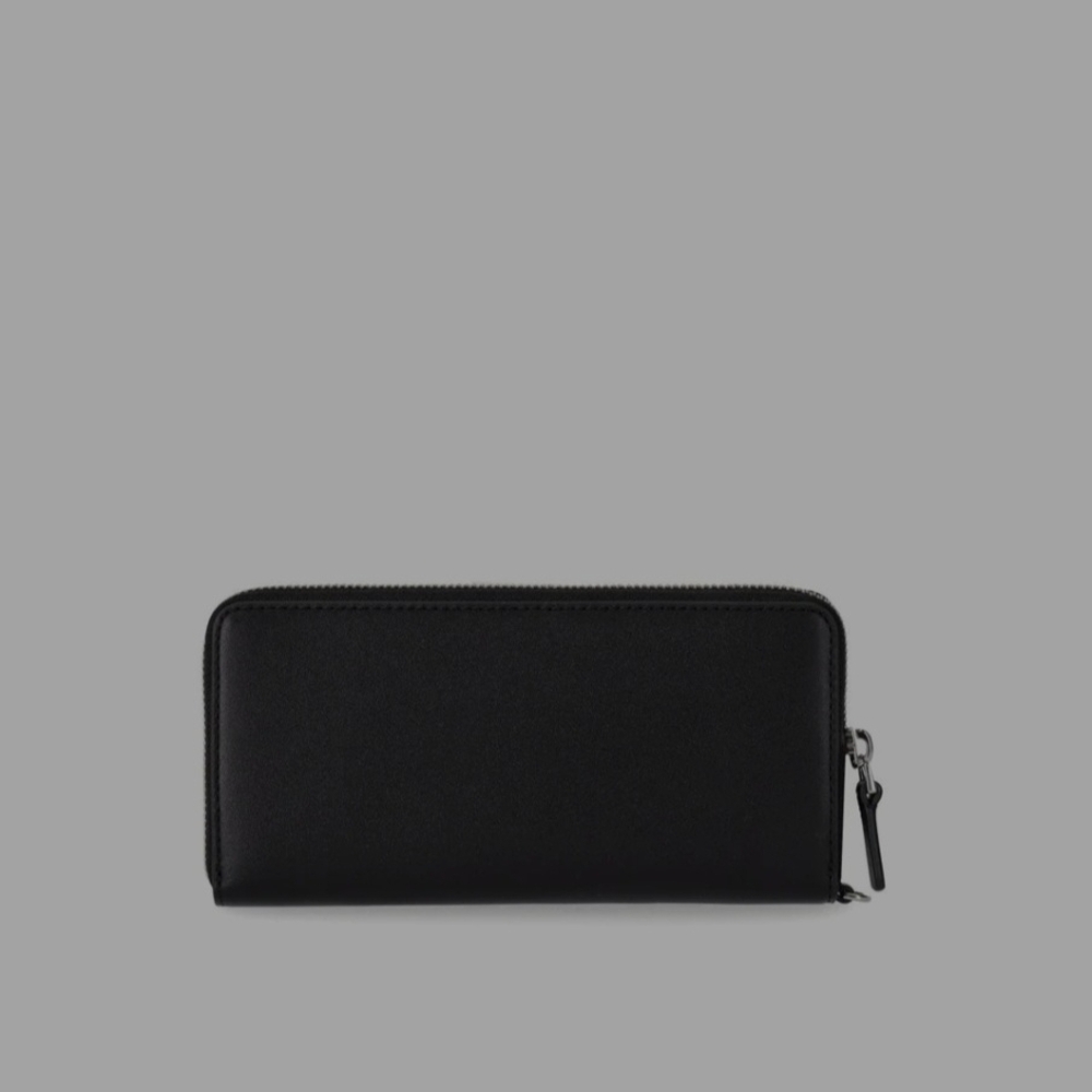 Marc Jacobs Black Leather Zip-Around Wallet with Wristlet - Picture 7 of 9